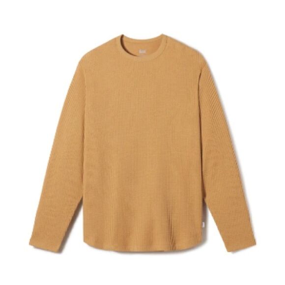 Feat Mens TreeCell Waffle Long Sleeve Shirt‎ Apricot/Sand L NWT IN PACKAGING - Picture 2 of 6